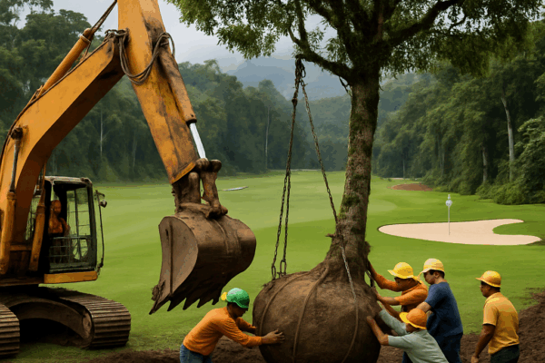 Amazon Rainforest Gently Relocated to Make Way for Climate Summit Commemorative Golf Course