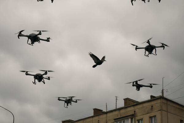 “Ukraine Sky: 99% Drones, 1% Bird Confusion”